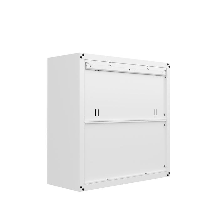 Armoire flottante Fortress de Manhattan Comfort de 30 po en métal texturé avec tablettes réglables pour le garage - blanche
