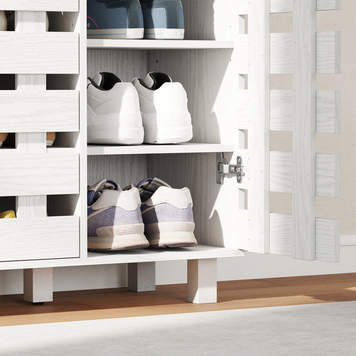 HOMCOM Meuble a chaussures, rangement pour 20 paires de chaussures, blanc