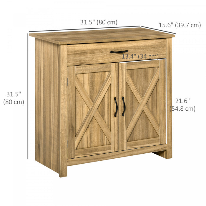 HOMCOM Buffet Ferme Porte Grange Brun Vieilli