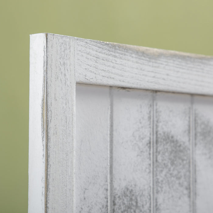 Homcom Cloison De Separation A 4 Panneaux De 5,5 Pi, Blanc