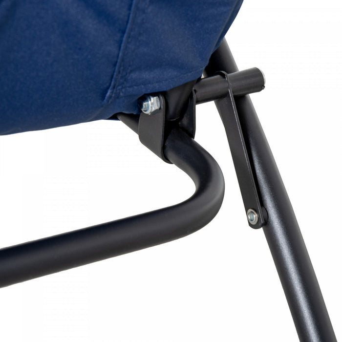 Chaise Longue Pliable, Fauteuil Rembourre Avec Accoudoirs, Bleu
