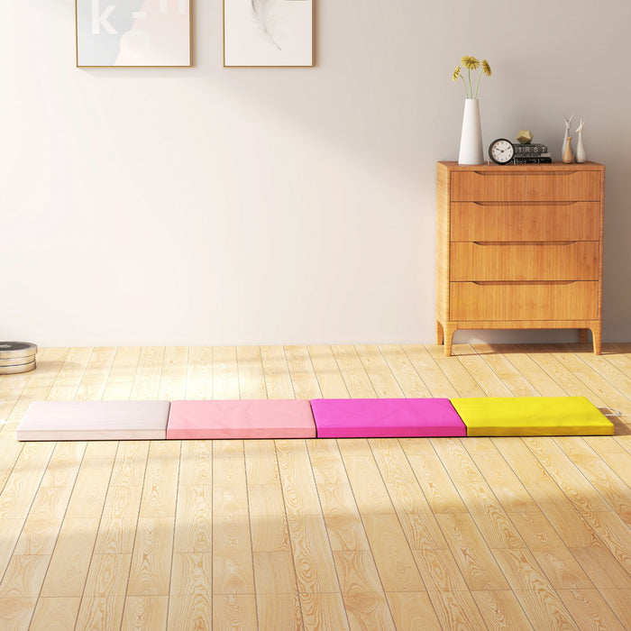 Soozier Tapis de gymnastique pliable de 8pi avec poignees de transport