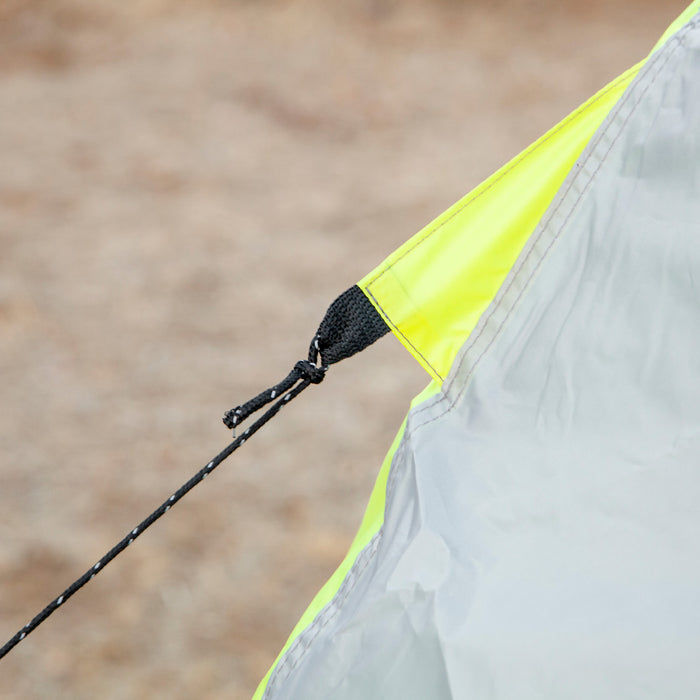 Outsunny Tente De Camping Dome Familiale 6 Personnes Avec Double Couche Amovible Etanche Pour Randonnee En Plein Air Avec Sac De Transport, Jaune Et Gris