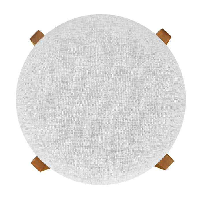 Olivia – Lot de 2 tabourets de bar d’interieur en bois d’hevea avec assise ronde, structure durable et revetement en tissu