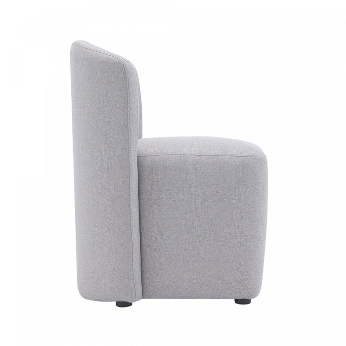 Chaise d’appoint contemporaine moderne Hearth, rembourree, gris clair