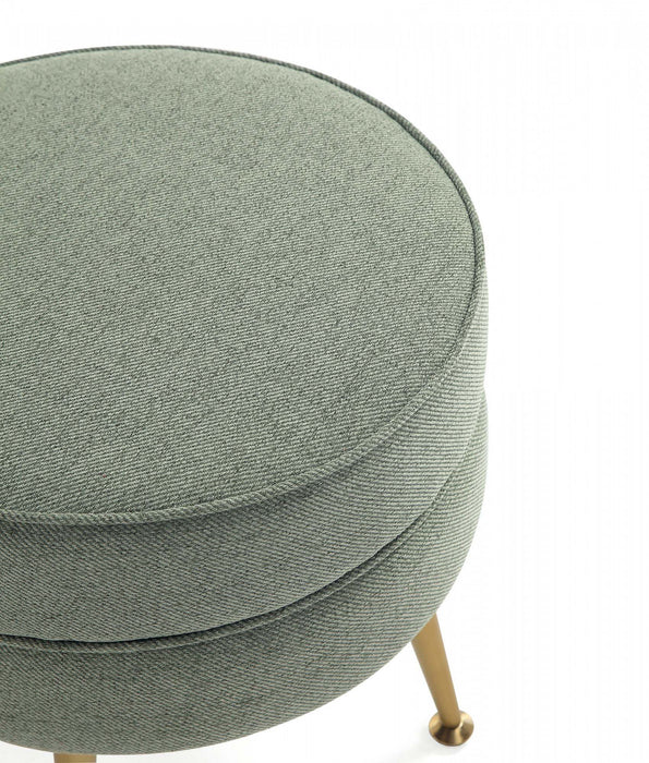 Lot de 2 poufs d’appoint rembourres Bailey style milieu du siecle en vert sauge