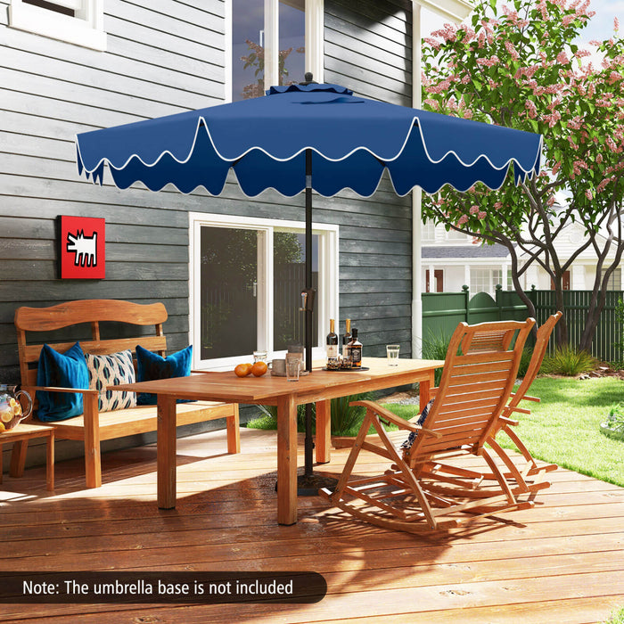 Parasol de patio Costway 9 pieds a deux niveaux de style marche avec toile anti-UV, marine