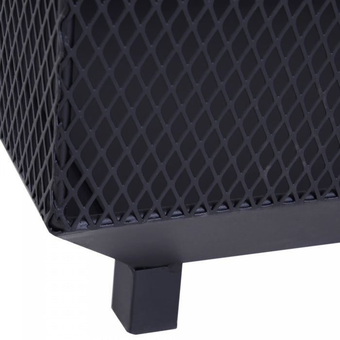 Outsunny Brasero d'Exterieur 44 cm avec Poker, Chauffage au Bois - Noir
