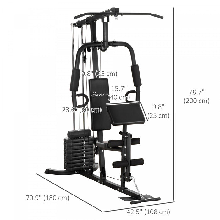 Soozier Machine De Gym A Domicile Multifonction Avec Pile De Poids De 99 Lb