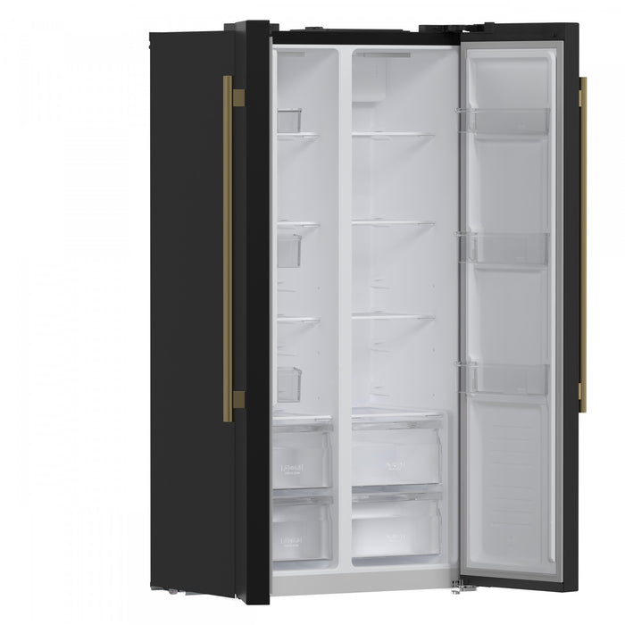 Refrigerateur cote a cote Salerno en noire de 33 po, 15,6 pi³ - FFRBI1805-33BLK