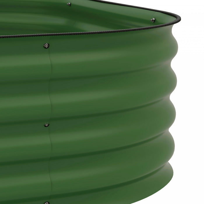 Outsunny Kit De Lit De Jardin Sureleve A 3 Niveaux, Boite De Jardiniere Galvanisee Exterieure De 5.2x3.6x2.7ft Avec Bordure De Securite Pour Les Legumes, Fleurs, Fruits Et Herbes, Vert