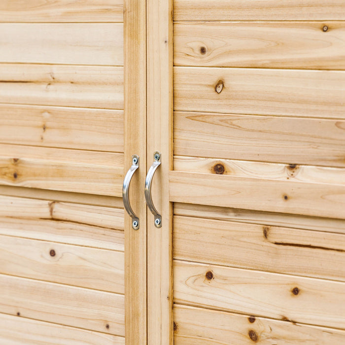Outsunny Armoire de Rangement de Jardin, Cabanon de Jardin, Bois Naturel