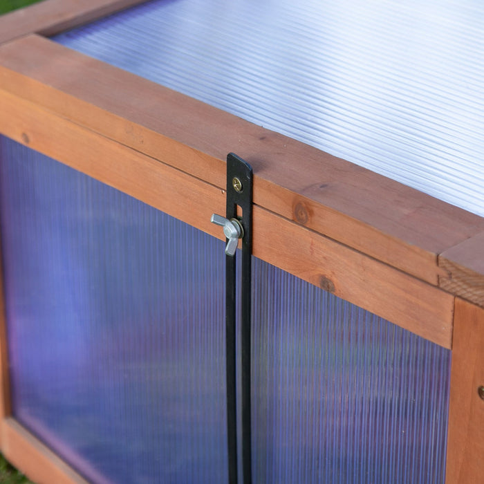 Outsunny Jardiniere En Polycarbonate En Bois 39\" X 26\" X 16\", Marron