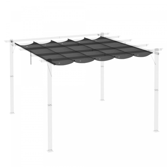 Outsunny Auvent De Pergola De Remplacement Retractable Pour Pergola De 9.8' X 9.8', Remplacement De La Couverture De Pergola, Gris Fonce