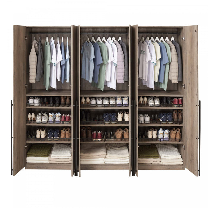 Armoire moderne Lee 32\" en gris rustique - Ensemble de 3