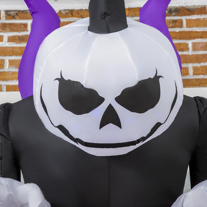 Outsunny Fantome A Tete Ronde Halloween Gonflable De 7 Pieds Avec Led