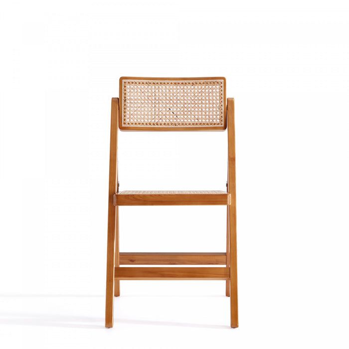Chaise pliante en bois style industriel Pullman, coloris naturel - Lot de 4