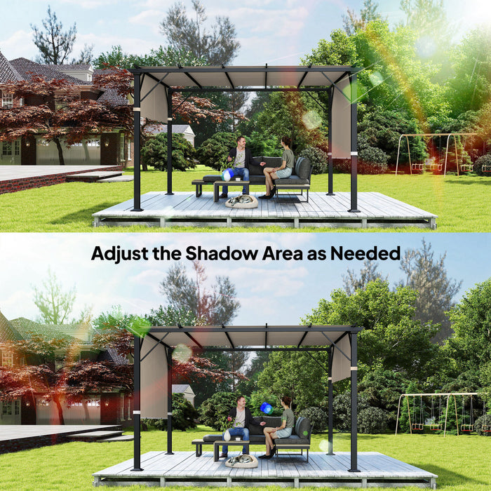 Outsunny Lot de 2 Toiles d'Ombrage pour Pergola, Protection UV, Kaki