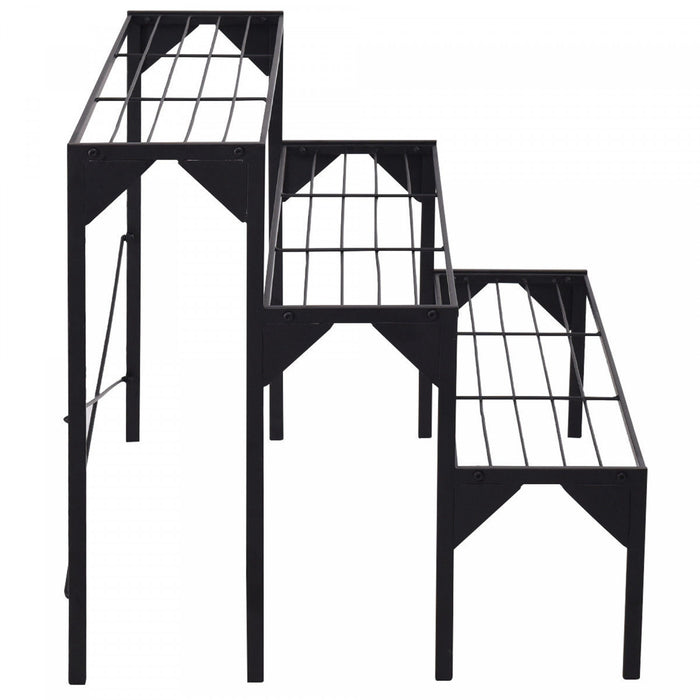 Costway Etagere A 3 Niveaux Pour Plantes Et Fleurs Support D'exposition En Metal Robuste Et Grand Format