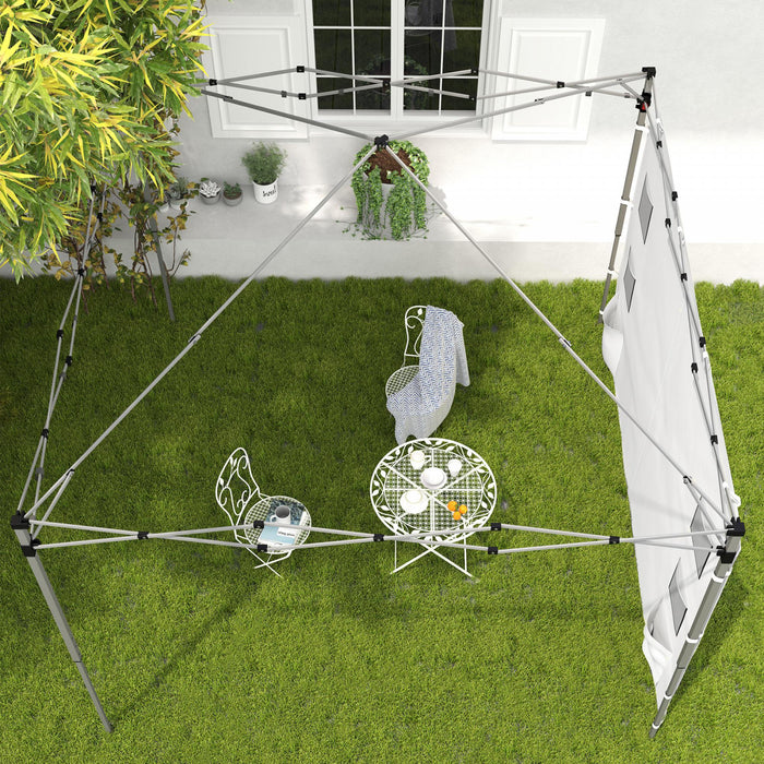 Outsunny Paroi Laterale Pour Auvents, Paroi Laterale Uniquement, Blanc