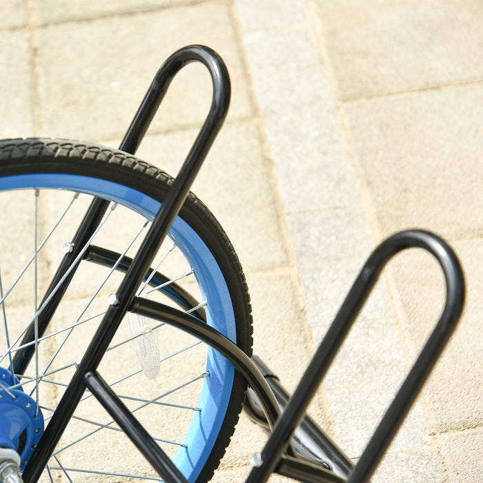 Soozier Support De Plancher Pour Velo A 2 Porte-velos, Garage De Stationnement Pour Velos