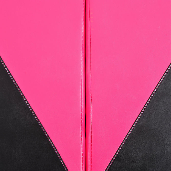 Soozier Tapis de gymnastique pliable, tapis sport portable yoga arts martiaux, 4 panneaux, rose et noir, 115×293×5cm