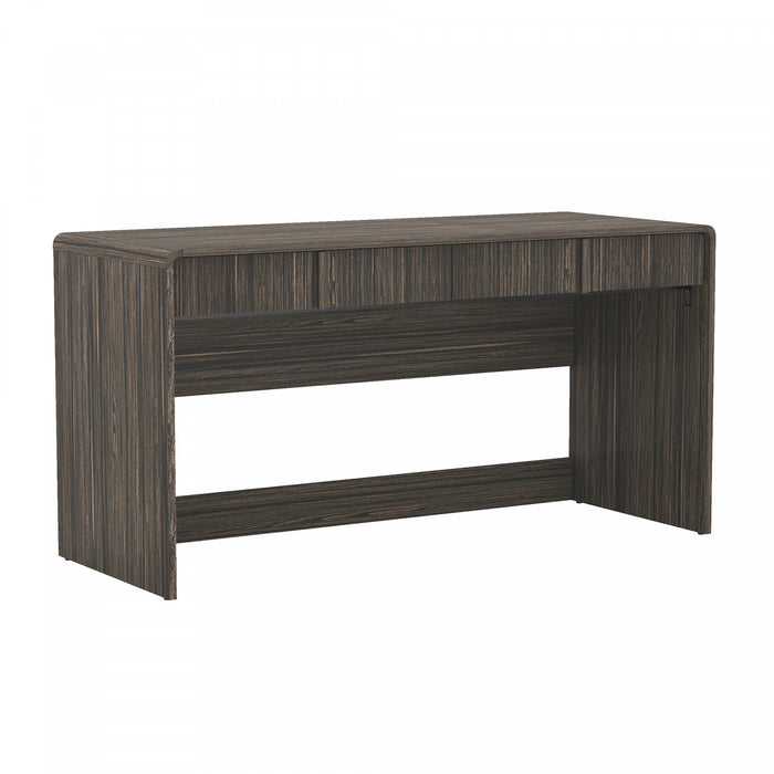Bureau d’ecriture contemporain Novara 60\" en noyer Jacobean (2 tiroirs)