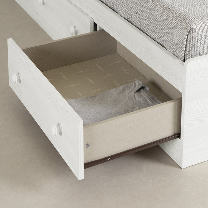 Summer Breeze Ensemble Lit Matelot Et Tete De Lit Bibliotheque Pin Blanc, De Meubles South Shore