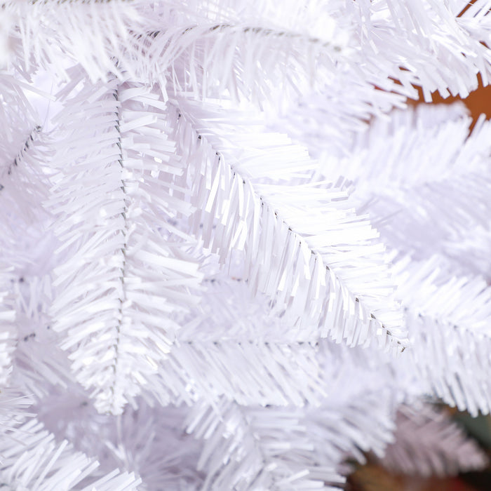 Homcom Arbre De Noel Artificiel De 6pi De Haut Avec Base En Acier, Blanc