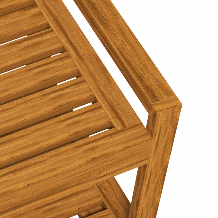 Outsunny Tabouret De Jardin Avec Etagere De Rangement, Siege A Lattes
