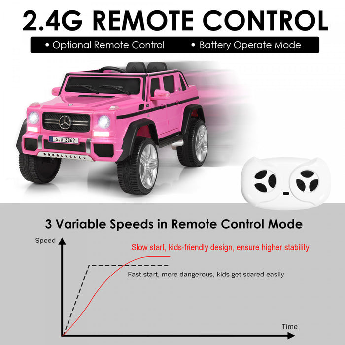 12v Autorise Mercedes-benz Enfants Roulent Sur La Voiture Rc Vehicules Motorises W / Tronc Rose