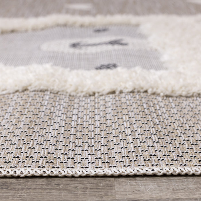 Carpette à motif lama pour enfants - 5 pi 3 po x 7 pi 7 po