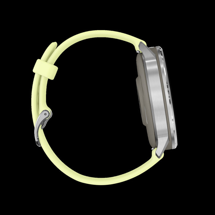 Montre intelligente Garmin Venu 4 45 mm Argent Citron Vibrant - Suivi d'affichage, Ecran AMOLED, GPS multi-bande, Coach Garmin, Personnalisation, Splits multi-sport
