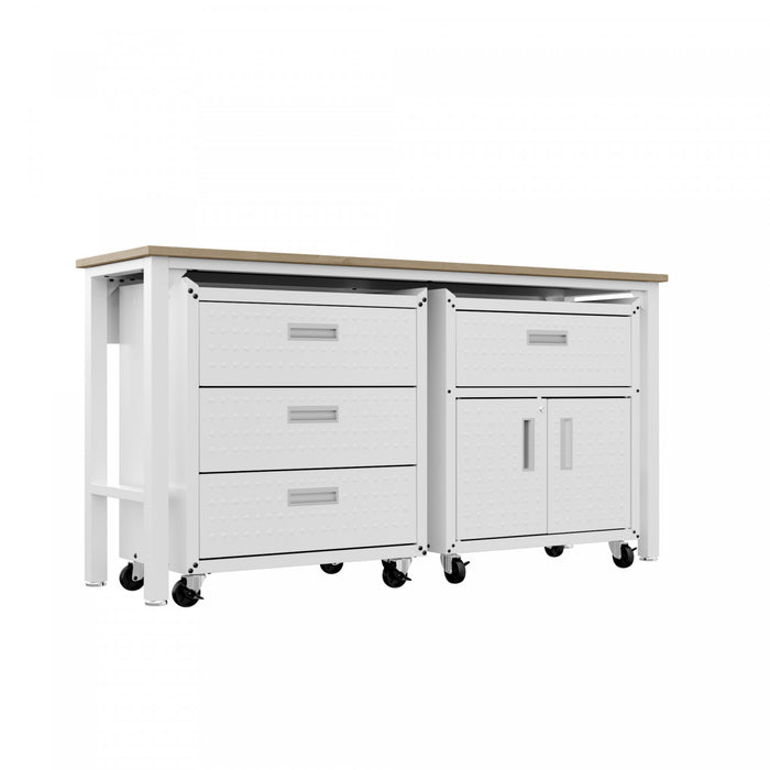 Ensemble de garage moderne Fortress 3 pieces en blanc