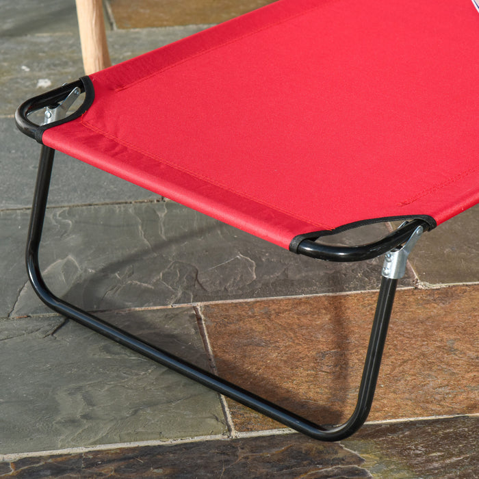Chaise Longue D'exterieur Adjustable Outsunny, Rouge
