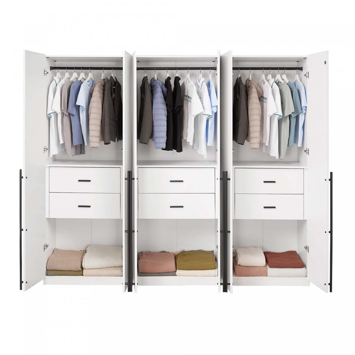 Armoire moderne Lee 32\" en blanc - Ensemble de 3