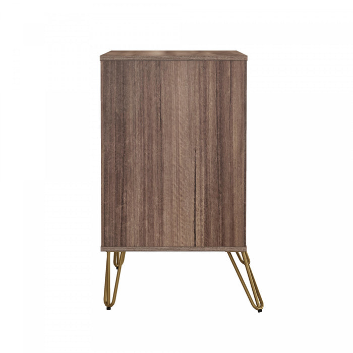 Commode Avira Mid-Century Modern 89 cm en brun (3 tiroirs)