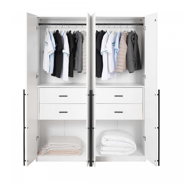 Armoire moderne Lee 32\" en blanc - Ensemble de 2