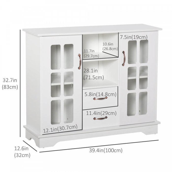 HOMCOM Buffet avec tiroirs, placard, etageres, buffet de cuisine