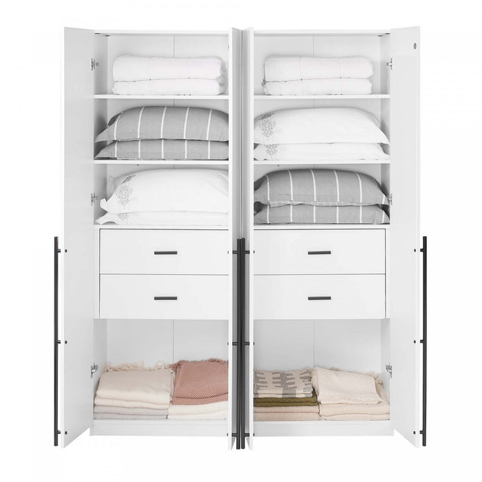 Armoire moderne Lee 32\" en blanc - Lot de 2
