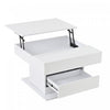 Noah Lift-Top Rotating Coffee Table with Drawer and Storage,White | Noah table basse relevable et pivotante – table avec tiroir et espace de rangement, blanc
