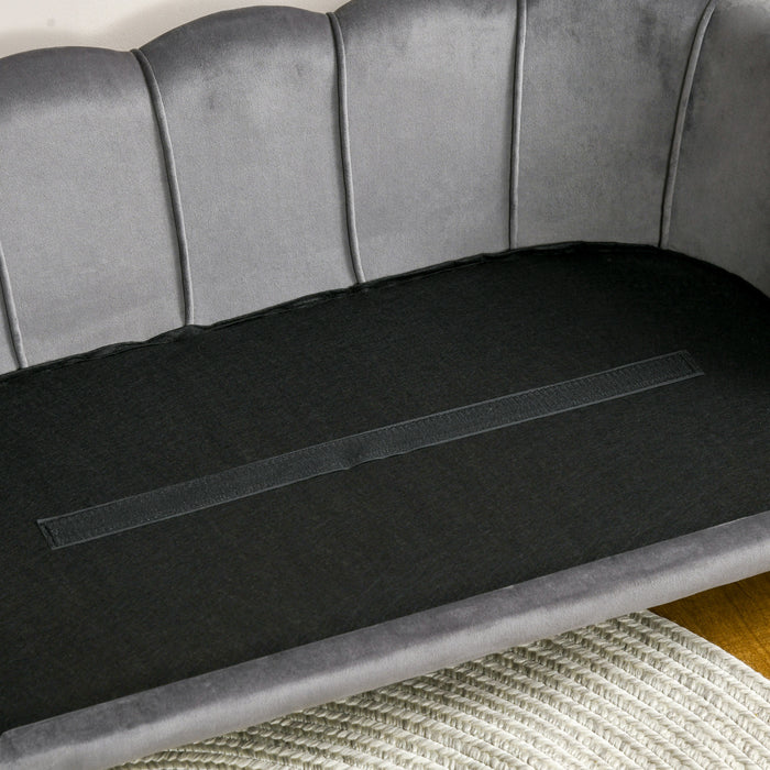 Pawhut Lit Pour Animaux Avec Coussin Supplementaire Et Pieds En Bois Massif, Design Perle Pour Chiens De Taille Moyenne Et Grande, Gris Anthracite