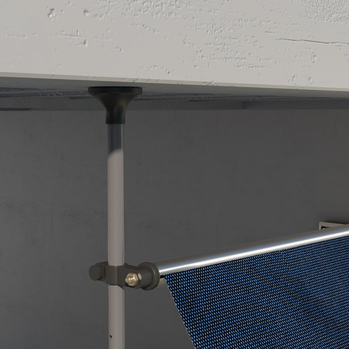 Outsunny Auvent Retractable 10' X 4', Autoportant Et Sans Vis, Bleu