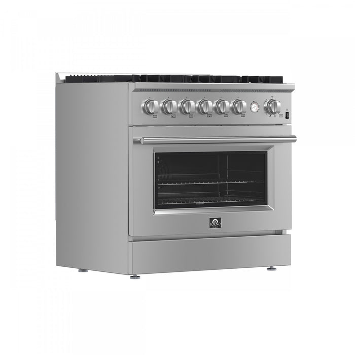 Cuisiniere a gaz Marco 36 pouces en acier inoxydable, 4,32 pi³ – FFSGS6277-36