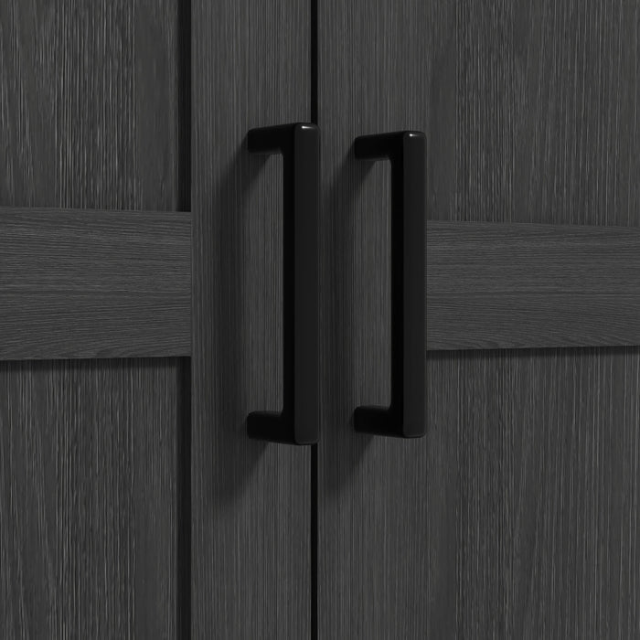 HOMCOM Armoire de rangement de cuisine avec etageres reglables, noir