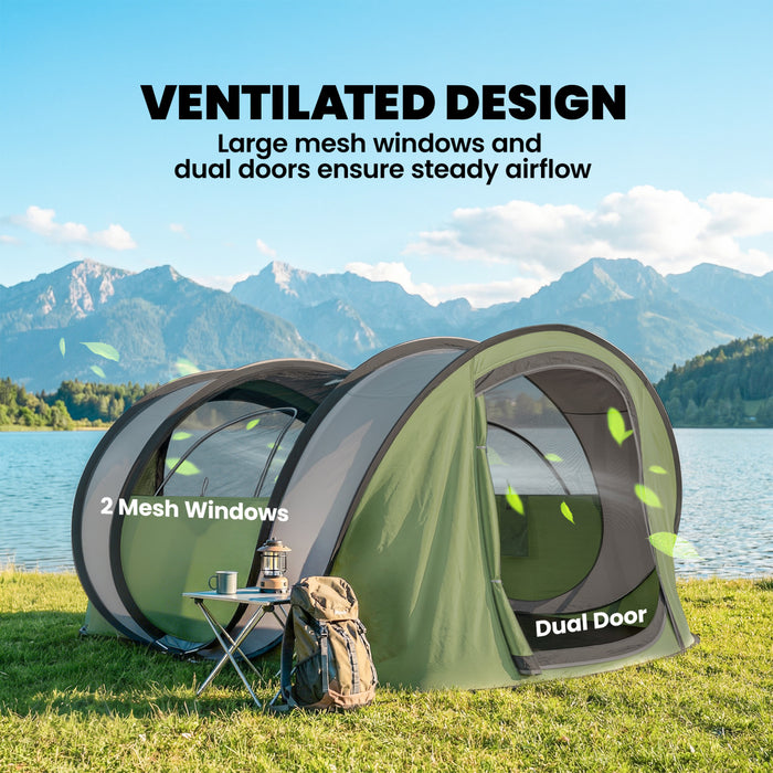 Outsunny Tente Pop-Up de Camping pour 4-5 Personnes, Vert