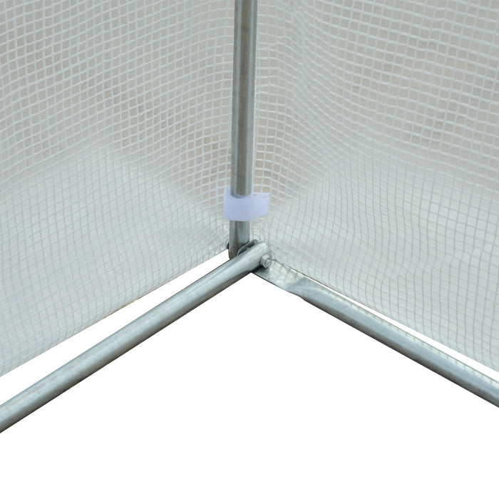 Outsunny 15'x10'x7' Tunnel De Passage Pour Charges Lourdes, Serre Jardinage Abri De Plantation , Maison Verte Chaleureuse, Blanc
