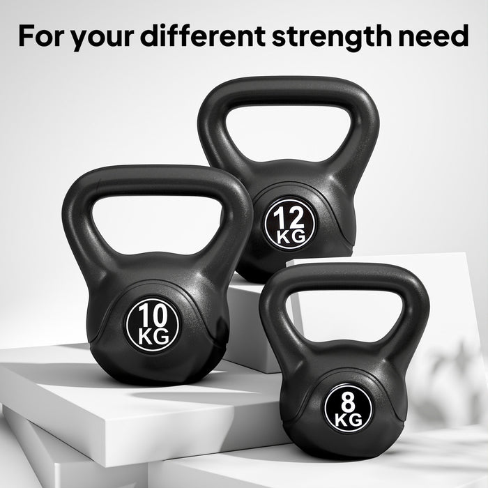 Soozier Kettlebell de fitness 22 lb (10kg), poids d'exercice en plastique