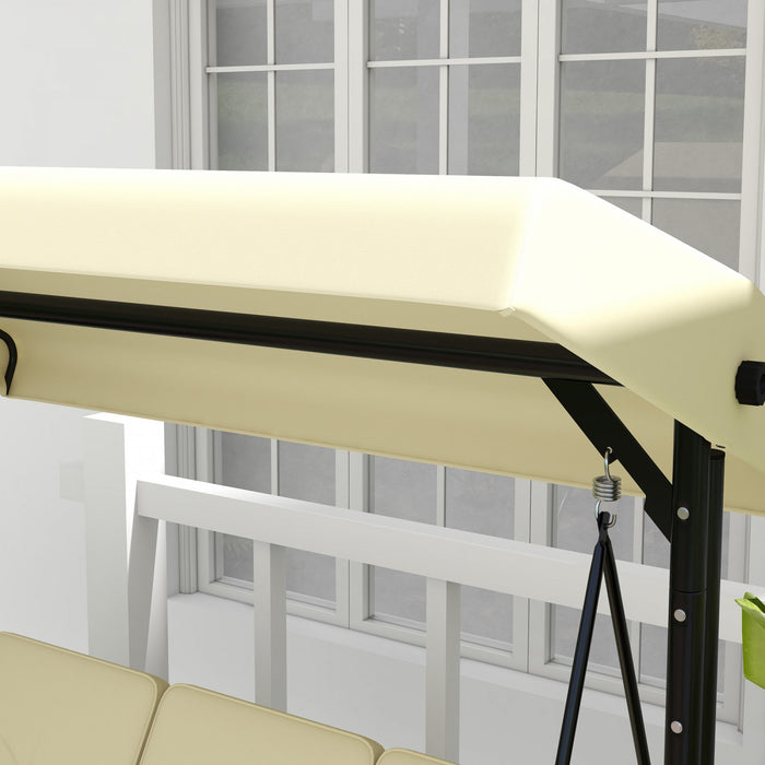 Outsunny Chaise D'oscillation De Patio 3 Places Avec Lit