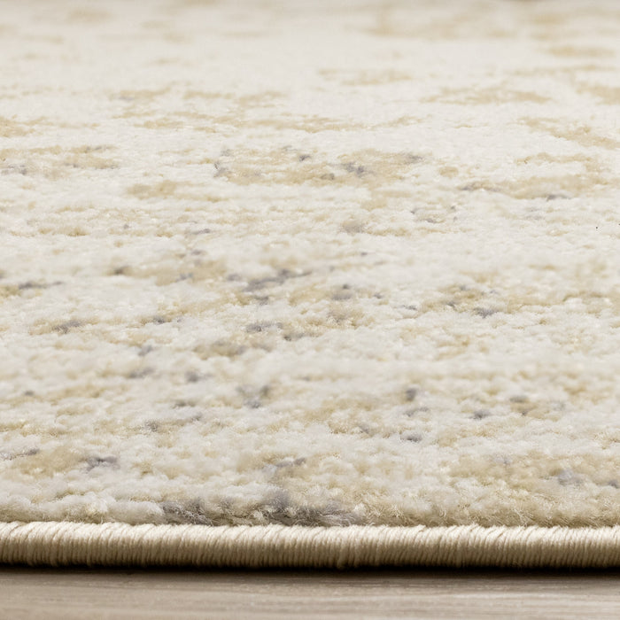 Carpette discrète, traditionnelle et élégante Ellis beige et crème - 7 pi 10 po x 10 pi 6 po